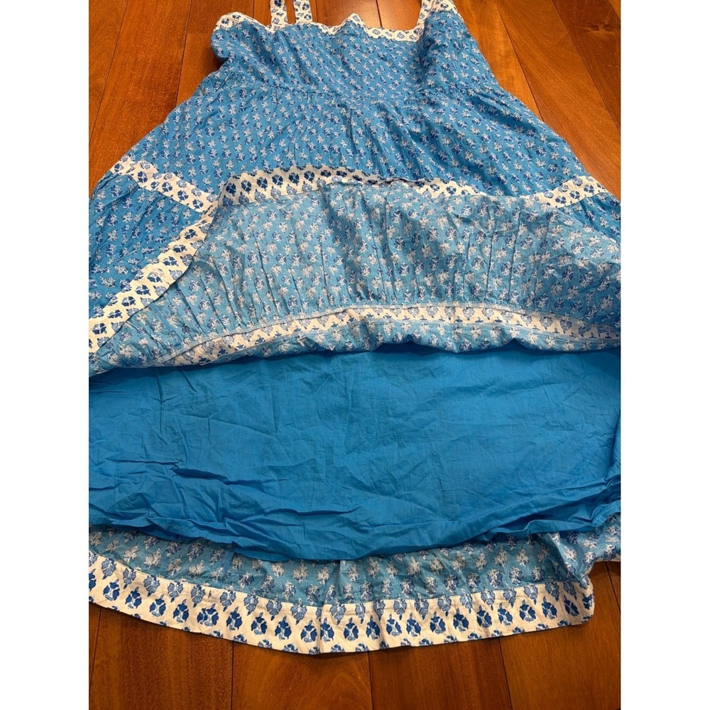 NWT J Crew Blue White Print Smocked Tiered Midi Dress Size 20 - Picture 11 of 12